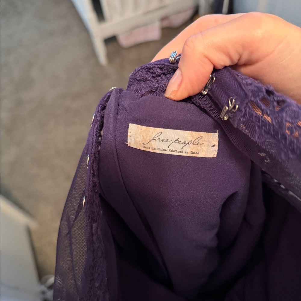 Free People Purple Lace Mini Dress - Picture 2 of 2